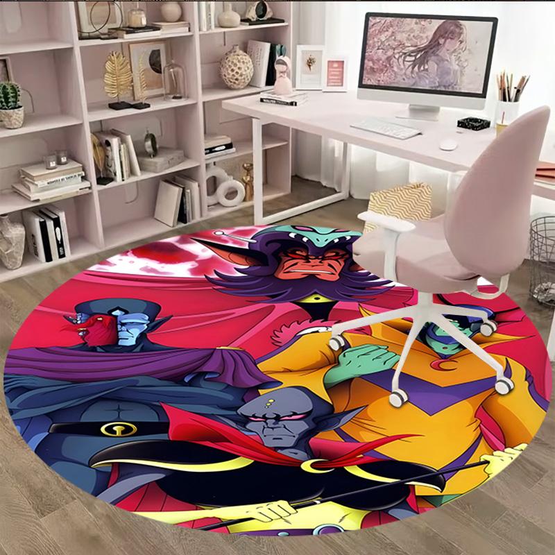 1pc UFO Robot Grendizer6 Print Round Carpet Chair Round Carpet Suitable for Bedroom Living Room Home Decorative Carpet