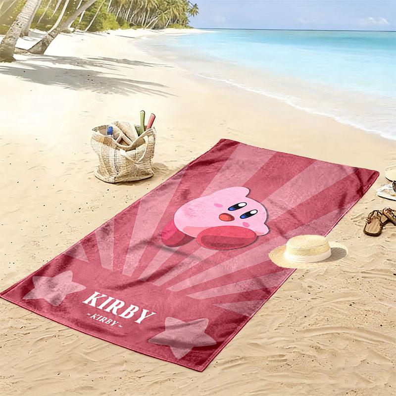 Kirby poster Print Beach Towel, Large Soft Quick Dry Towel for Beach Camping Swimming