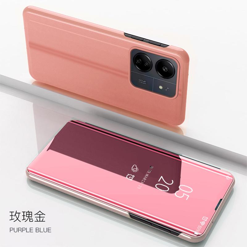 Для Xiaomi Redmi 13C чехол Роскошный откидной зеркальный чехол-подставка для телефона Xiaomi Redmi 13C 13 C Redmi13C противоударный защитный чехол-накладка