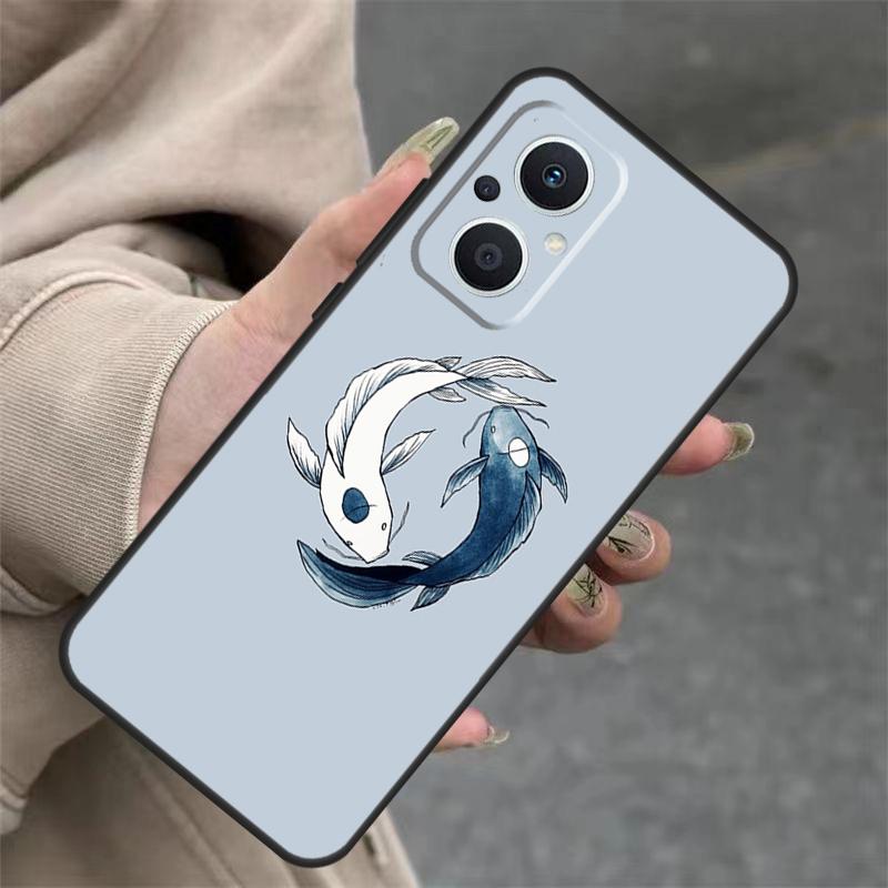 Чехол с изображением рыбы кои Инь-Ян для OPPO Reno 14 10 11 12 13 Pro 11F 12F 13F 14F 7 8 Lite OPPO Find X9 X8 X5 Pro