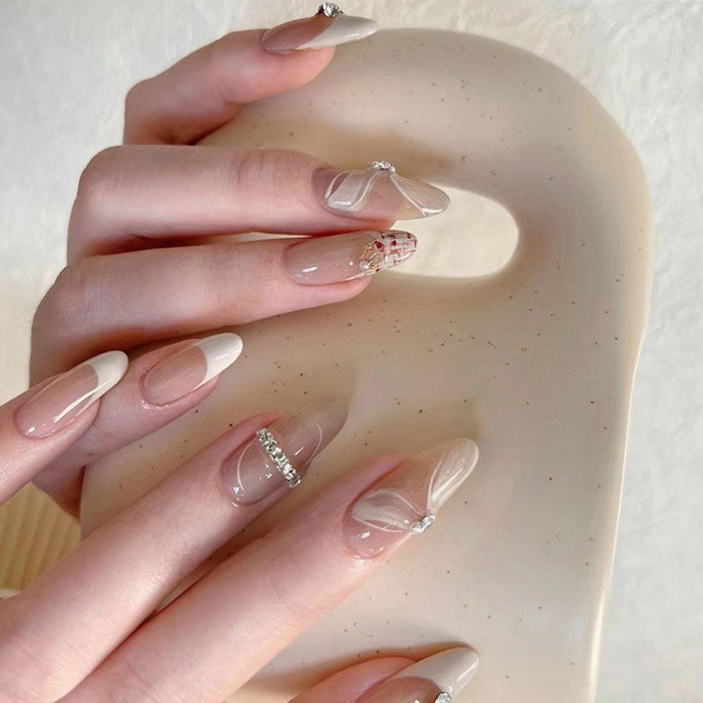 Petals False Nails Long Oval Nail Tips Manicure Press on Nails  Women