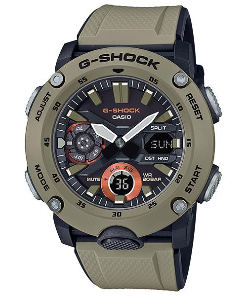 Casio Мужские кварцевые часы GA-2000-5A из смолы, водонепроницаемые 200 м, ударопрочные, цифровые