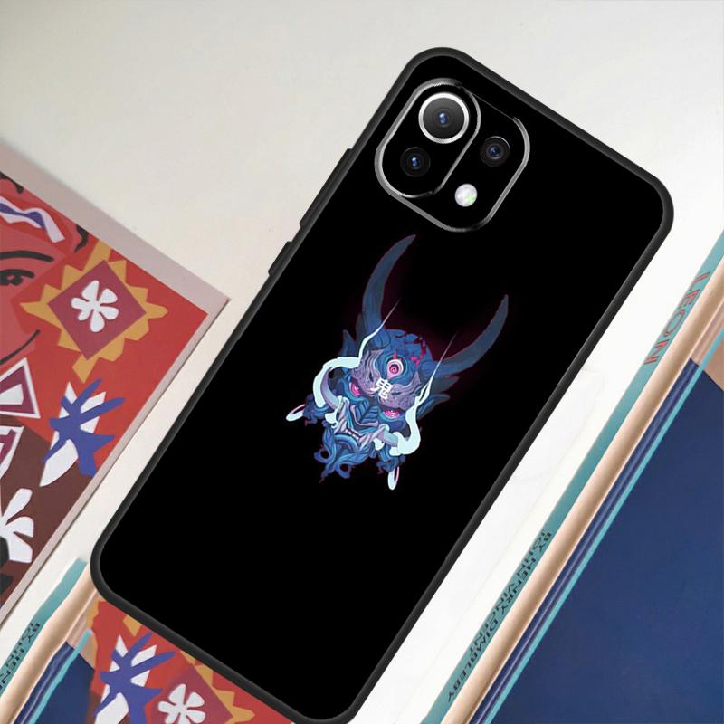 Samurai Oni Mask For Xiaomi 11T 12T 13 Pro 12 11 Lite Phone Case For POCO F5 X5 Pro F4 X4 GT F3 M5 X3 Pro