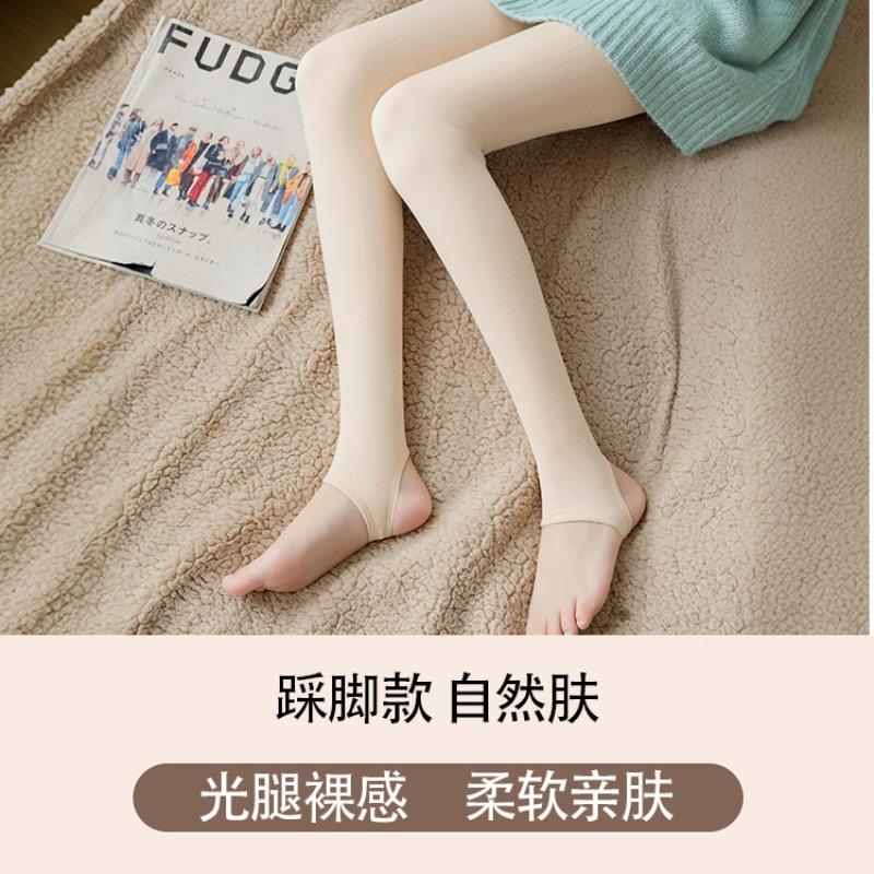 Осень и зима колготки с имитацией голых ног нейлоновый бархат утолщенные леггинсы женские термоштаны верхняя одежда шаговые интегрированные брюки
