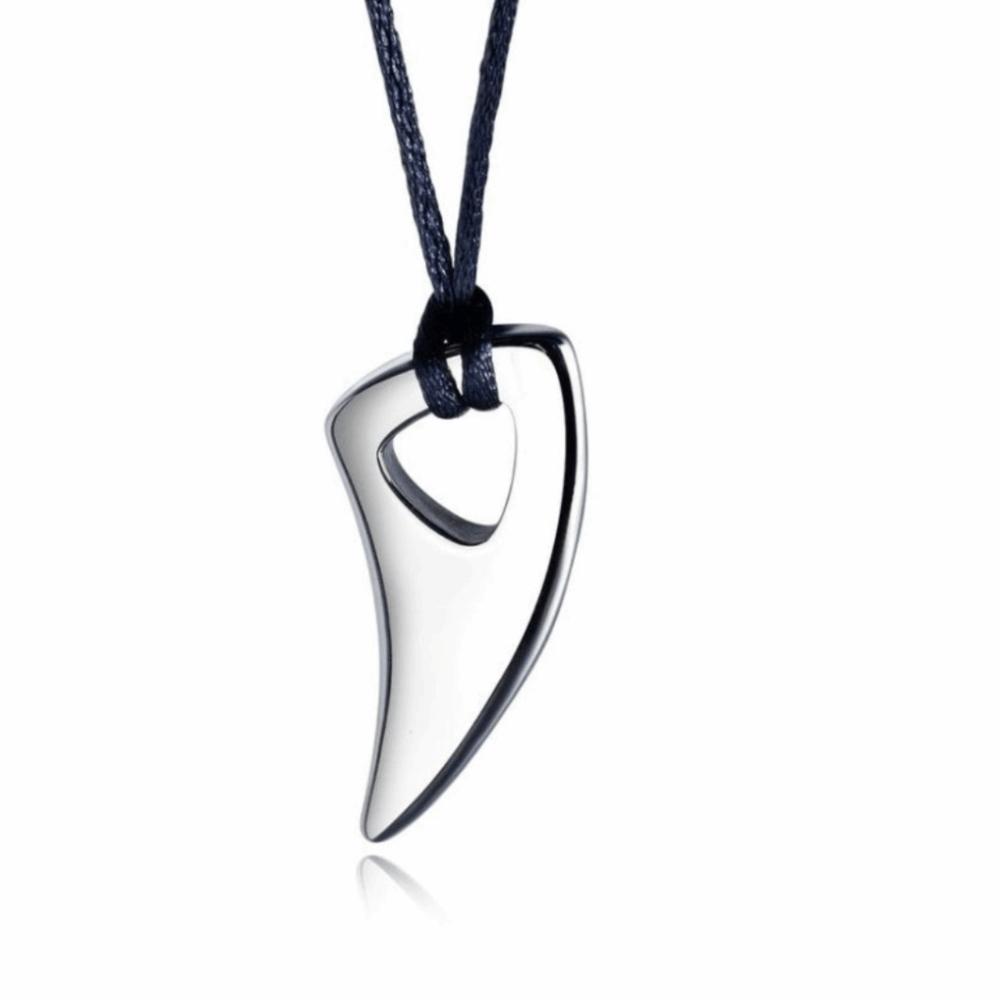 Bull Horn Design Wolf Tooth Necklace Punk Crescent Tooth Leather Rope Necklace Women