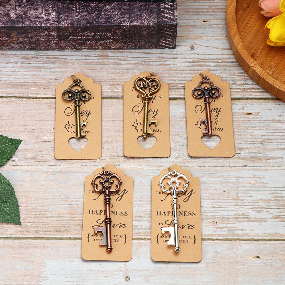 Vintage Party Favor Supplies Beer Opener Wedding Decor Key Bottle Opener Wine Keychain Souvenir