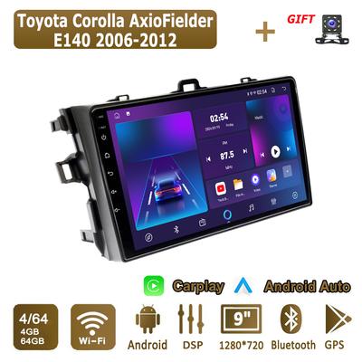Android Carplay автомобильное радио для Toyota Corolla Axio Fielder E140 2006-2012 мультимедийный проигрыватель головное устройство стерео GPS навигация BT WIFI 4+64 ГБ