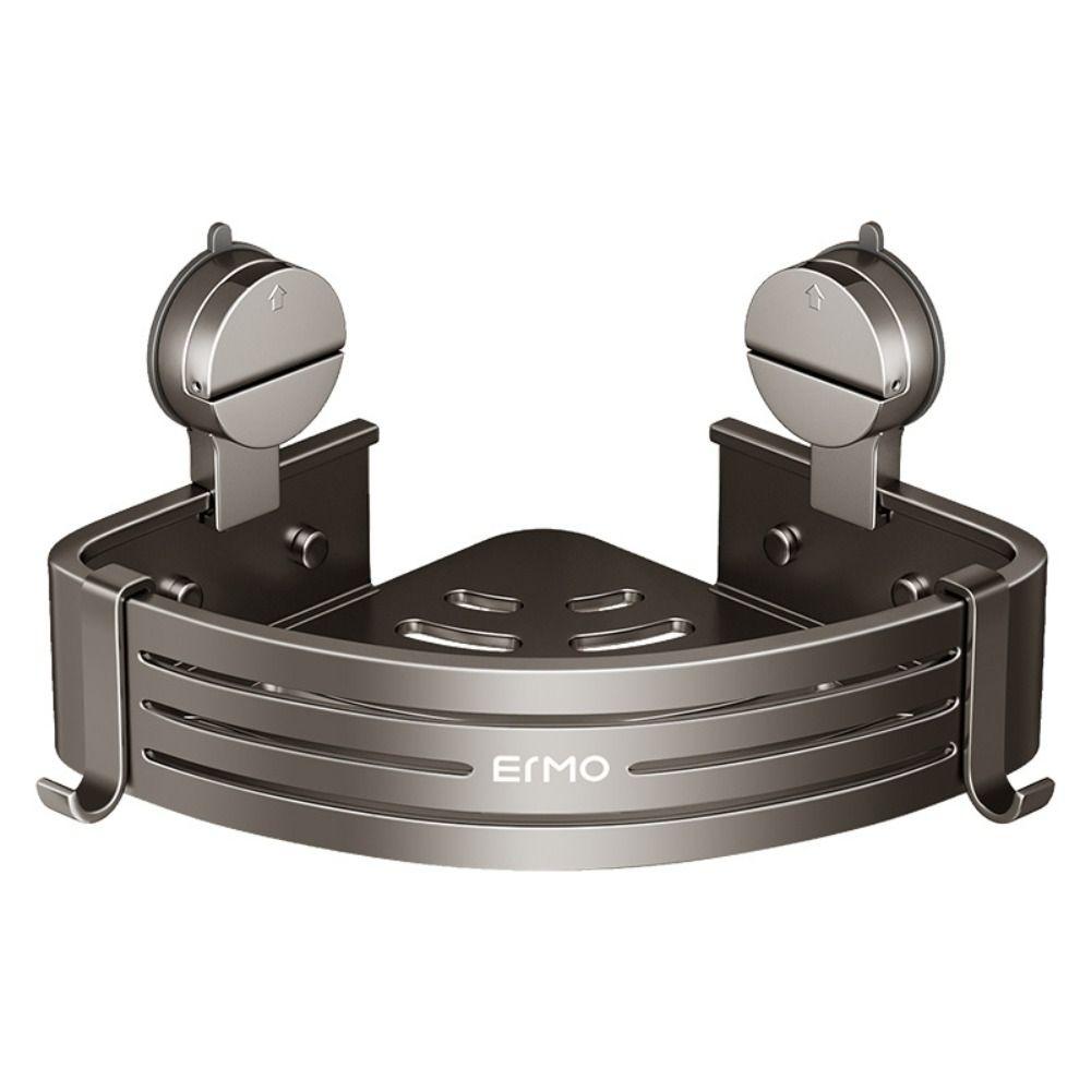 Настенная угловая полка для ванной комнаты, устойчивая к ржавчине, компактная полка для шампуня с крючком, треугольная полка для хранения мыла без сверления