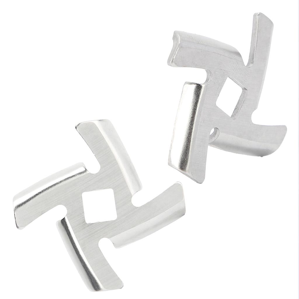 2Pcs Meat Grinder Blade 304 Stainless Steel Grinding Plate Disc Accessory for 5#/B Type Grinder 8MM Square Hole Crossed Blade