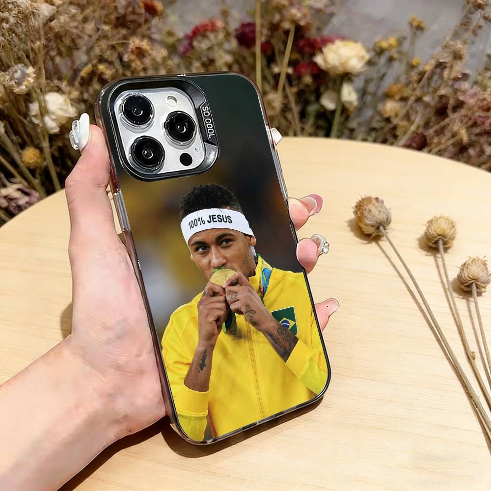 Футбольная звезда 10 Неймар Чехол для телефона для iPhone 17,16,15,14,13,12,11 Plus,Pro Max,XS,Разноцветный Серебристый Черный Чехол