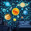 DECOWALL Наклейки на стену «Космическая Солнечная система» Светящиеся Астронавты Идеально для и Домашнего Декора Легкое Нанесение DIY Светятся в темноте - Планеты, Звезды,