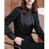 Белая женская блузка с воротником-стойкой, новая, с длинным рукавом, на осень-зиму, профессиональная рубашка