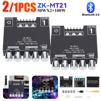 ZK-MT21 канал Bluetooth 5.0 CS8673E 2.1 сабвуфер усилитель плата 50 Вт*2 +100 Вт мощность аудио стерео усилитель плата басовый усилитель AUX