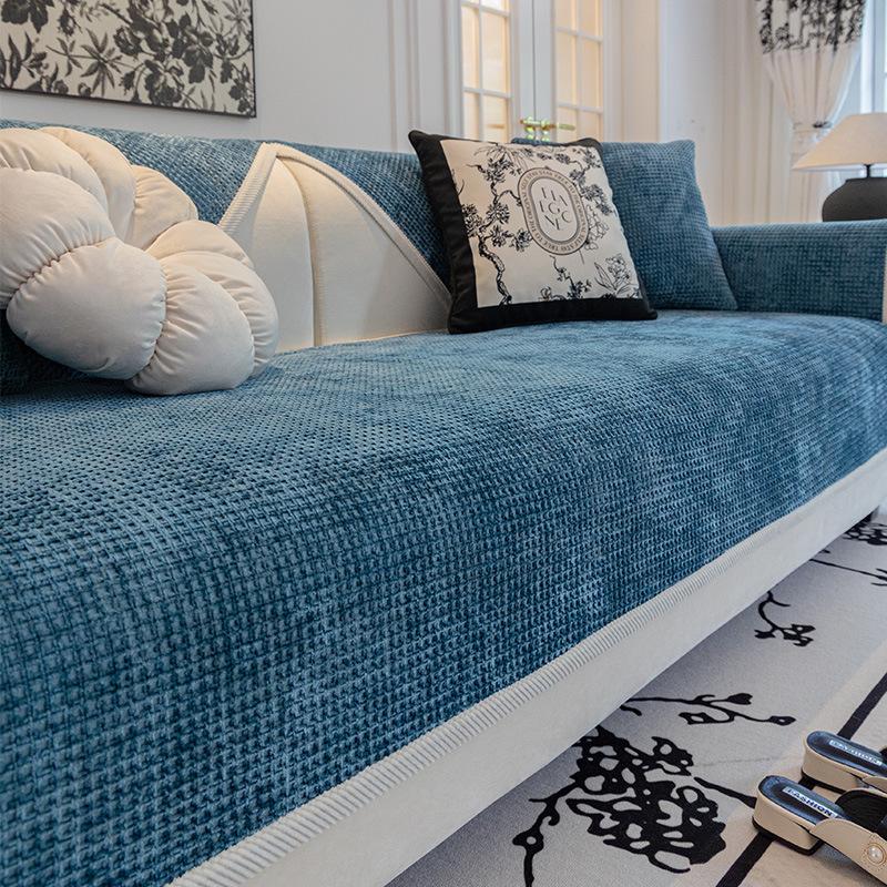 Кожаный диван, специальная подушка для дивана, универсальная нескользящая подушка на четыре сезона, простой современный однотонный чехол для дивана в скандинавском стиле, тканевый чехол