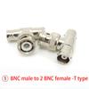 10 шт. 2-канальный BNC-разъем «папа-мама» с правым углом BNC-разъем «папа-мама» разъем типа Т-разветвитель RG59 Q9 коаксиальный кабельный разъем-конвертер