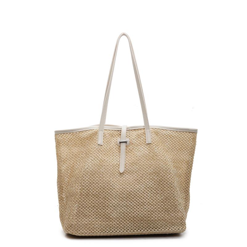 Korean Version of the New Product Niche Design Mori Hollow Straw Woven Tote Bag Large Capacity Casual Versatile Single Shoulder Mother and Child