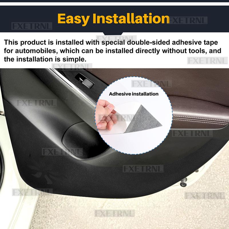 4PCS Car Door Anti-Kick Protection Pad Suede Leather Carbon Fiber Style Interior Sticker for Mazda 3 2014-2018