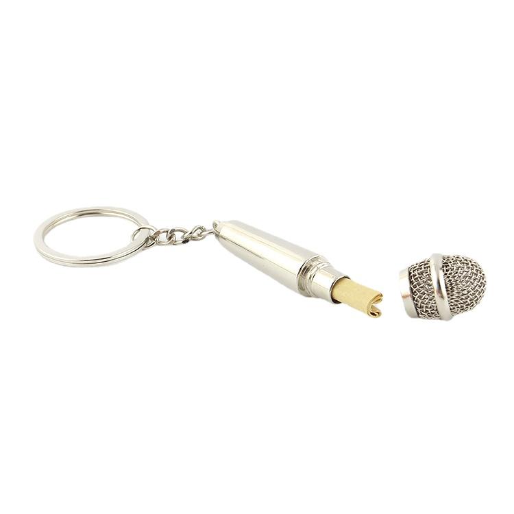 Key Chain Personality Microphone Confession Metal Key Chain Custom Engraved Key Chain Pendant Gift