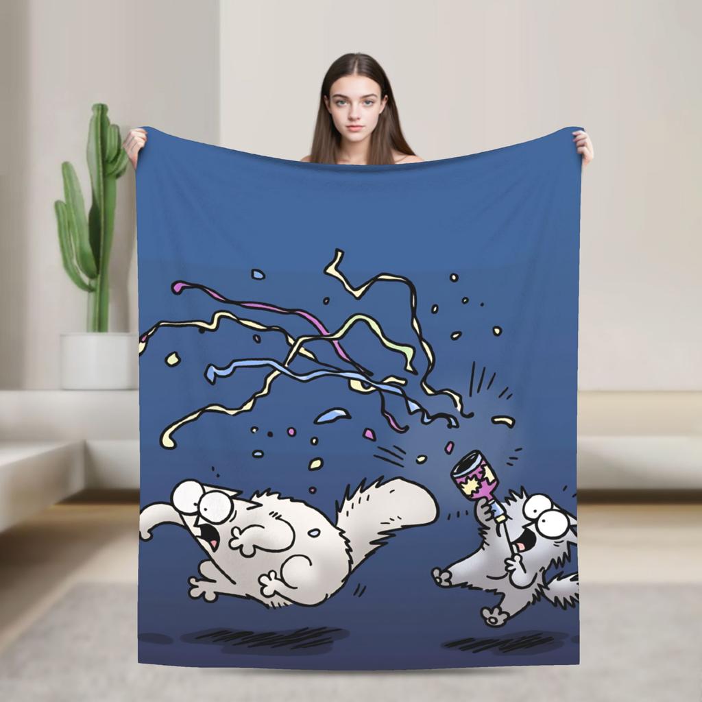 Мультяшный Кот Саймонс Плед Милый Теплый Мягкий Новинка Плюшевый Плед Для Дивана Кресла Дивана Кровати Авиаперелеты Путешествия Покрывало Постельное Белье