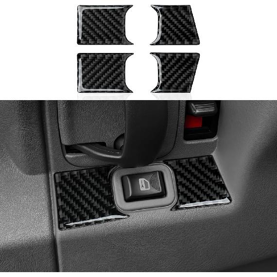 for Express Door Panel Carbon Fiber Cover Trim Decals Accessories for Chevrolet Express/GMC Savana 1500 2500 3500 2003 - Present Interior Sticker