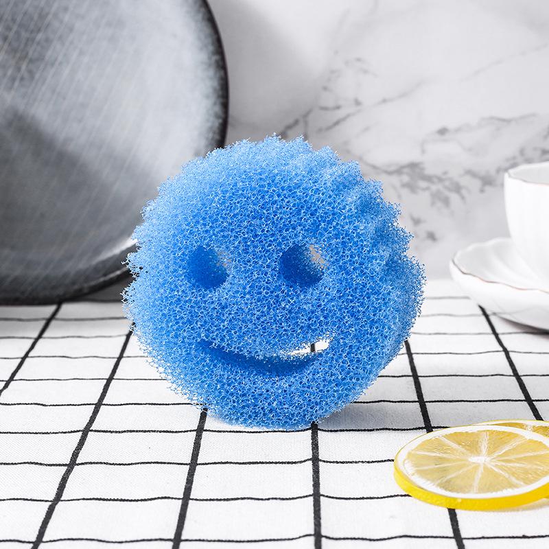 Cute Smiley Face Loofah Sponge Scrubber for Kitchen and Dishwashing