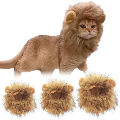 Парик «Львиная грива» для кошки, собаки и кошачий костюм, забавный парик для питомца, кошачьи костюмы, головной убор для Хэллоуина, Рождества, вечеринок, фотосессий