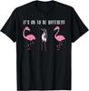 Its Ok To Be Different Flamingo Penguin T-Shirt Custom Printed Graphic T Shirts Kawayi Funny Shirt Print On Demand Ropa Hombre