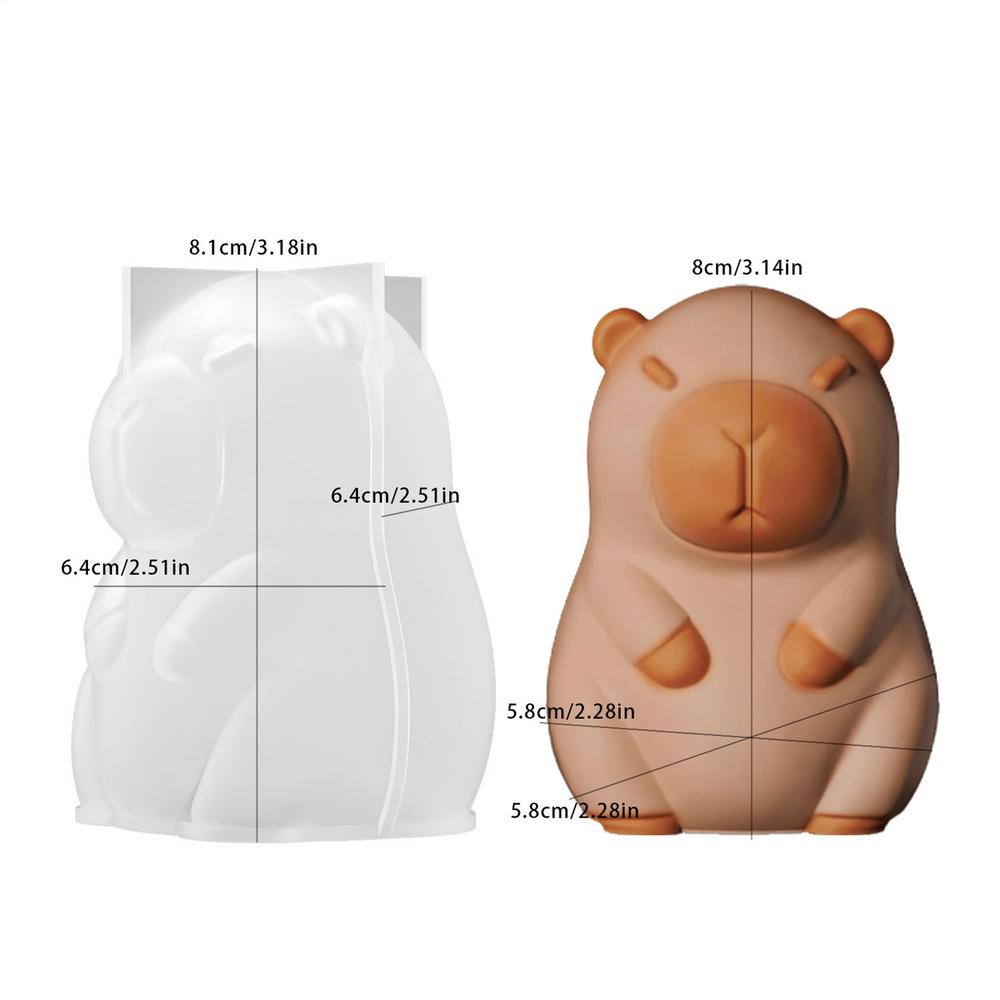 Сделай сам Милые животные Силиконовые формы 3D Капибара Силиконовая форма Антипригарная Гибкая форма Для изготовления свечей Домашнее украшение стола Поделки