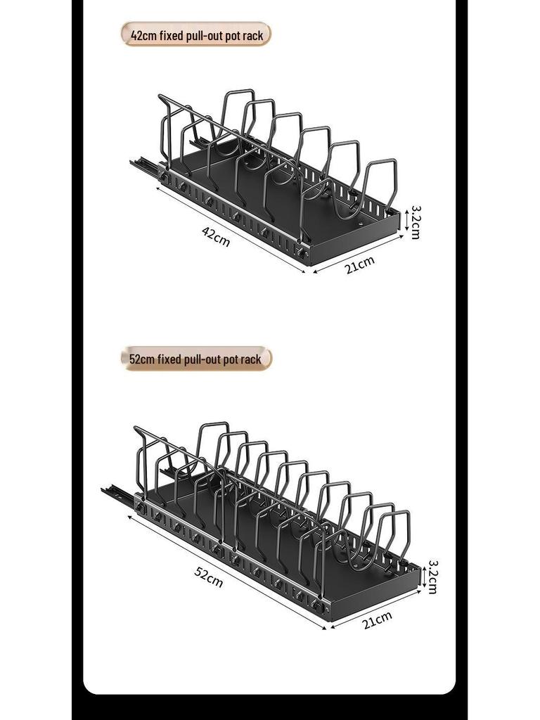 Adjustable Pull-Out Kitchen Organizer: Dish Rack, Pot & Pan Storage, Under-Cabinet & Countertop Holder