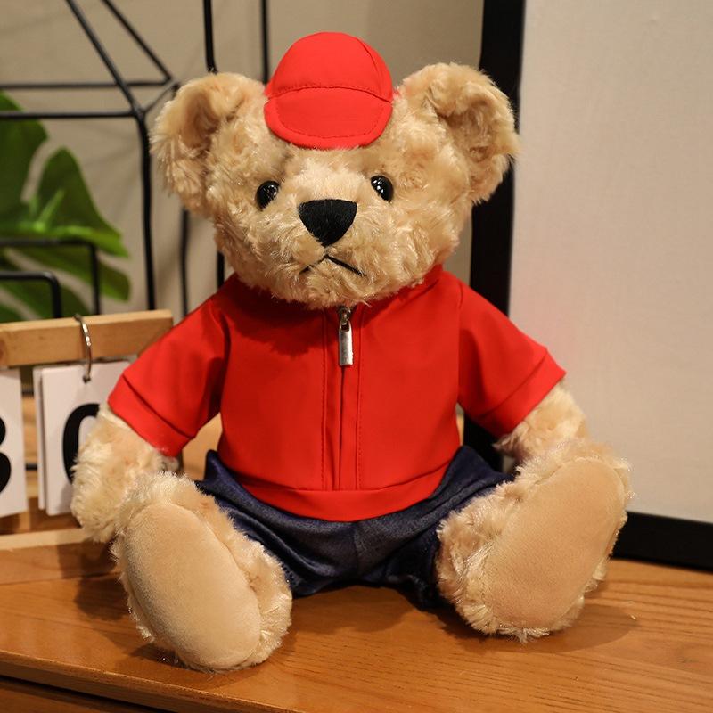 Cute dressed bear teddy bear doll plush toy hug bear doll children rag doll girl birthday gift