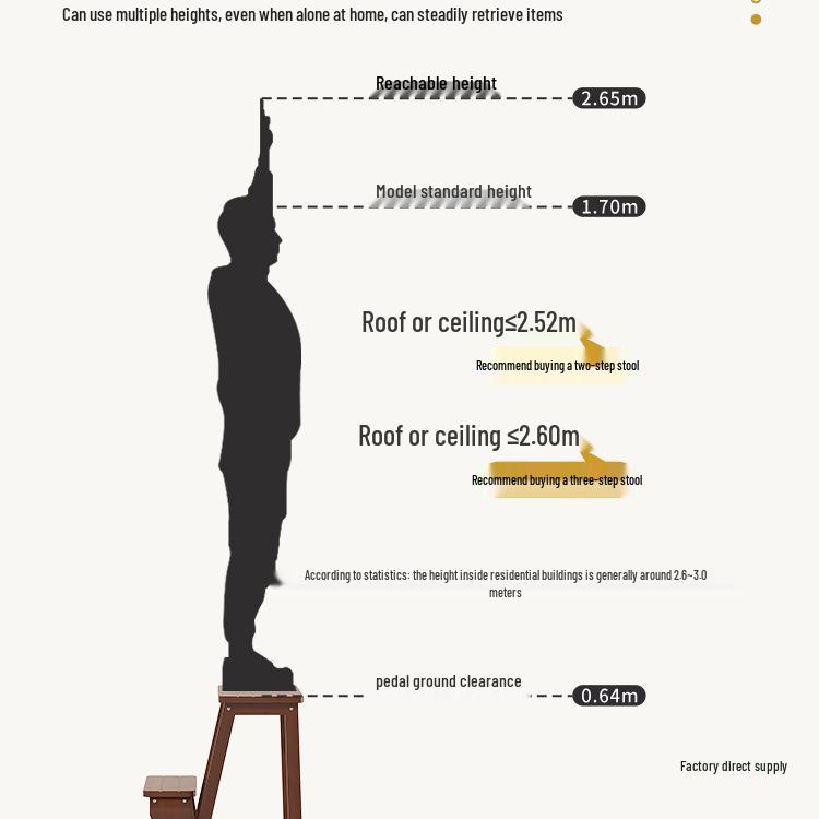Складная бамбуковая подставка-ступенька - Многофункциональная подставка для ног, скамейка и табурет для переобувания для детей