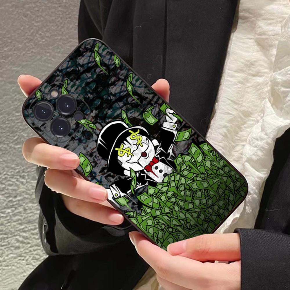 Cartoon Luxury Dollar MonopolyS Phone Case For iPhone 15 14 11 12 13 Mini Pro XS Max Cover 6 7 8 Plus X XR SE Funda Shell