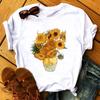 Van Gogh T Shirt Sunflower Vangogh Vintage Art Shirt Harajuku Style Aesthetic Female Short Sleeve T-shirt Clothe