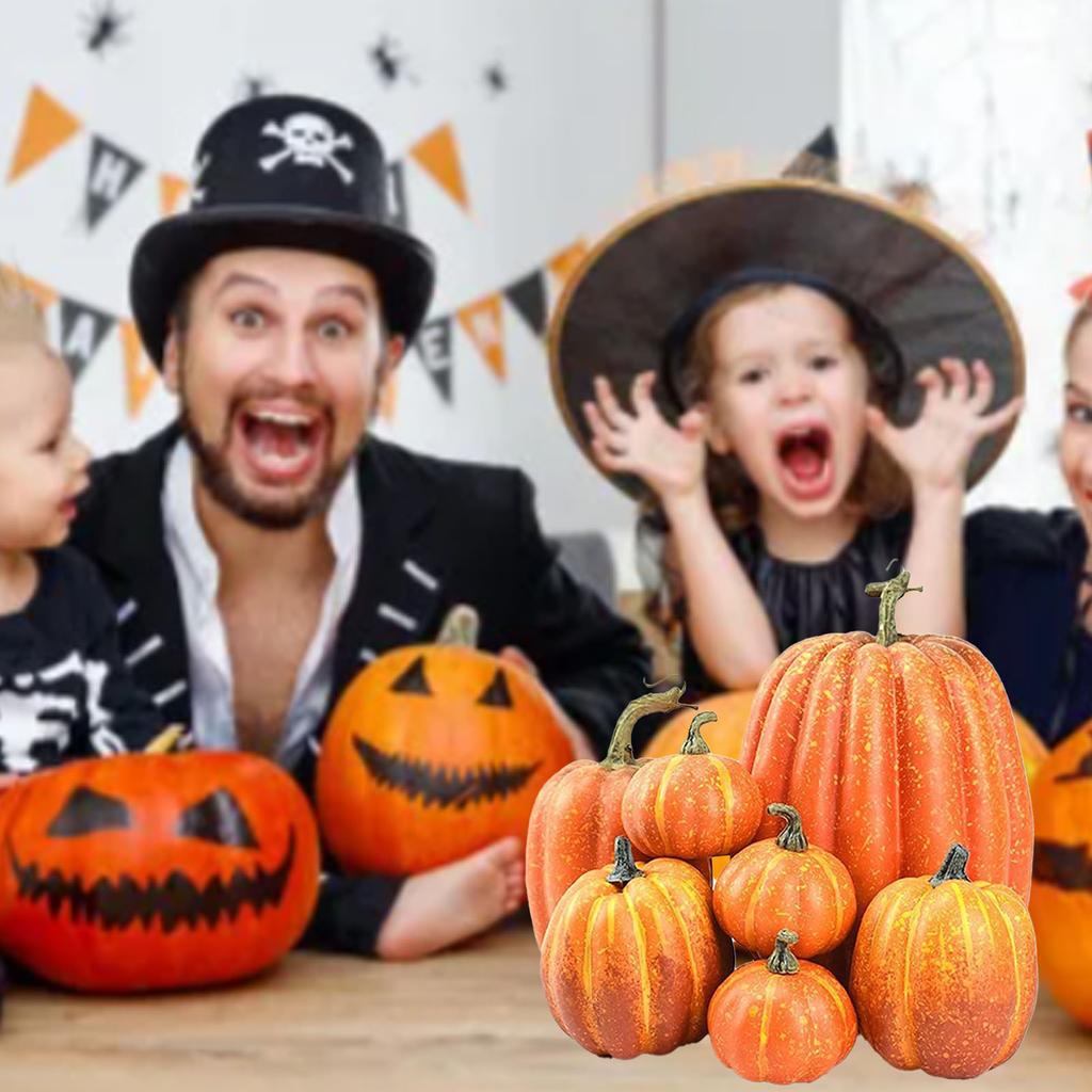 7 шт. Имитация тыквы, глянцевая краска, легкая, креативная, многоразовая, пенопластовая тыква для декора