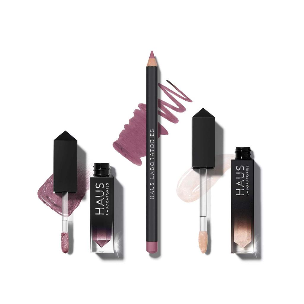 HAUS LABORATORIES HAUS of Collections Set Lip Lip Liner of Rose 3-piece All-Over Color, Gloss, (HAUS Btch)