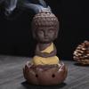 FY Wishing Monk Ceramics Stick Incense Burner Buddha 2 Hours Coil Incense Holder Sandalwood Lavender Lotus Base