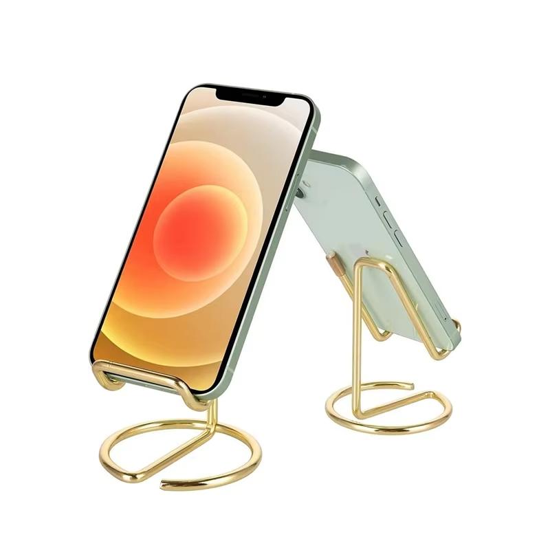 1PC Metal Lazy Wire Mobile Phone Portable Holder Gold For Ipad Mobile Phone Universal Storage Rack Accessories Desk Decoration 6