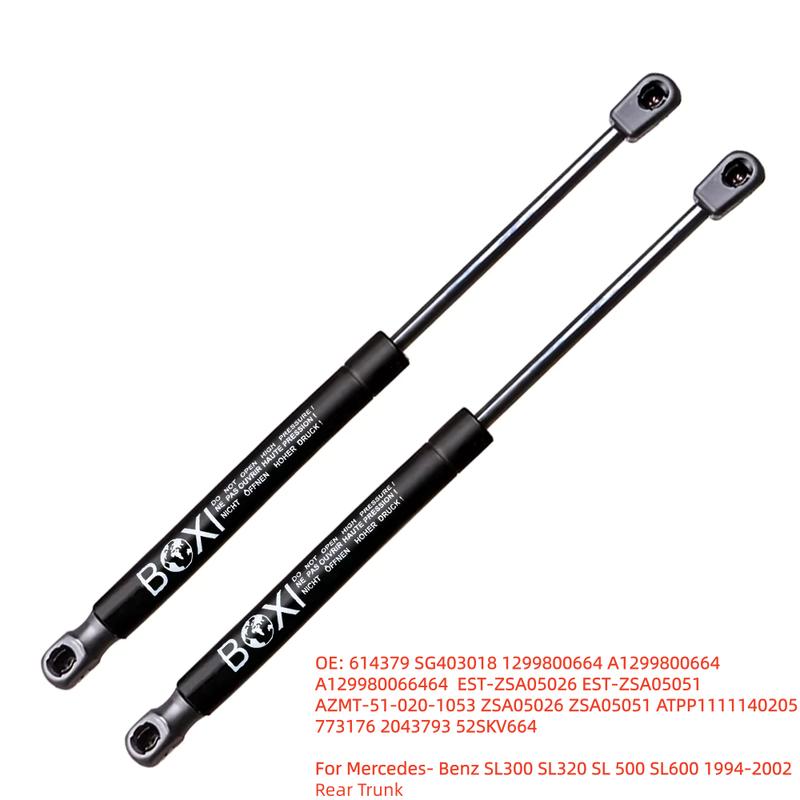 2Pcs Rear Trunk Gas Spring Shock Lift Strut Support 1299800664 For Mercedes- Benz SL300 SL320 SL500 SL600 1994-2002 Lift Struts