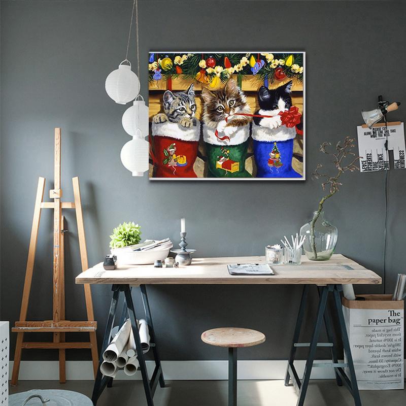 5D DIY Diamond Painting Kit Handmade Gift Full Square Diamond Embroidery Cross Stitch Winter Animal Home Decor