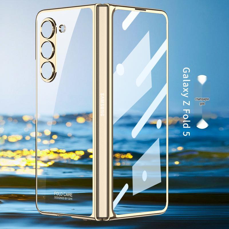 Ультратонкий гальванизированный чехол Samsung Z Fold5 с защитой экрана - Противоударный, Креативный, Складной дизайн