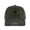 Cotton Front Mesh Back Trucker Cap, Bull Skull Print Adjustable Snapback Baseball Hat Unisex Western Style Outdoor Sports Sun Hat