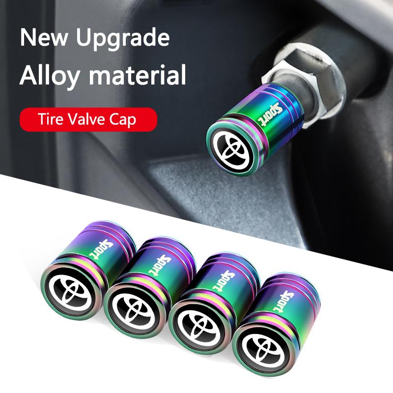 4Pcs Metal Car Wheel Tire Air Valve Cap Stem Cover For Toyota Camry Yaris Hilux Prius Avensis Auris Corolla Decoration Accessory
