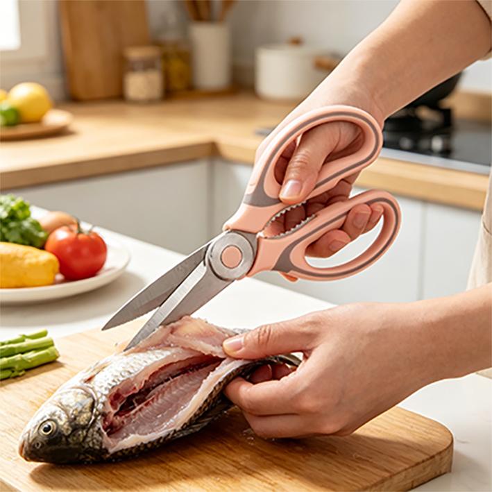 Durable stainless steel kitchen scissors, 64 multi-functional food scissors for holiday gifts