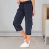 Женские укороченные брюки с эластичной талией и регулируемым шнурком, походные брюки-карго с множеством карманов