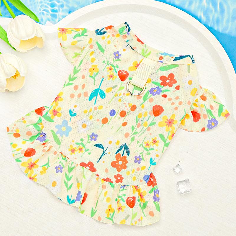 Ice Silk Big Dog Dress Spring Summer Dog Cat Pet Cat Clothes Dog Supplies Small Medium Large Dog Golden Retriever