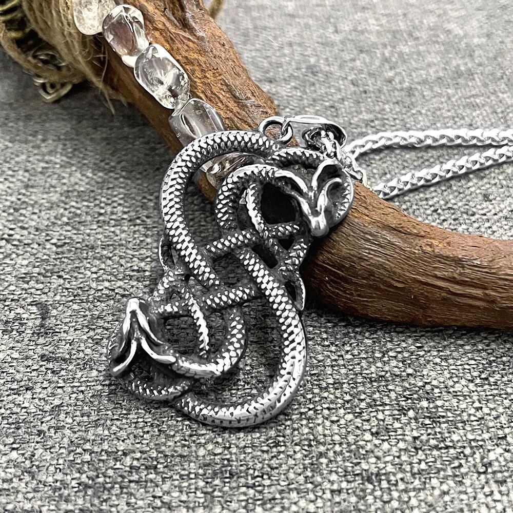 Винтажное Норвежское Ожерелье Йормунганд Нержавеющая Сталь Viking Амулет Кулон Уроборос Панк Мужские Украшения