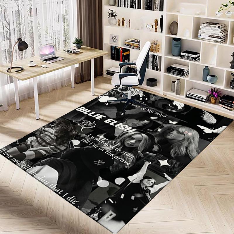 Billie Eilish Tribute Collage Carpet For Playroom Bedroom Living Room Sofa Home Decorkids Game Area Rug Nonslip Floor Mat