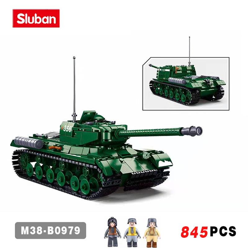 Sluban Военный тяжелый танк ИС-2 конструктор WW2 армейский солдат детский игрушечный строительные блоки 845 шт.