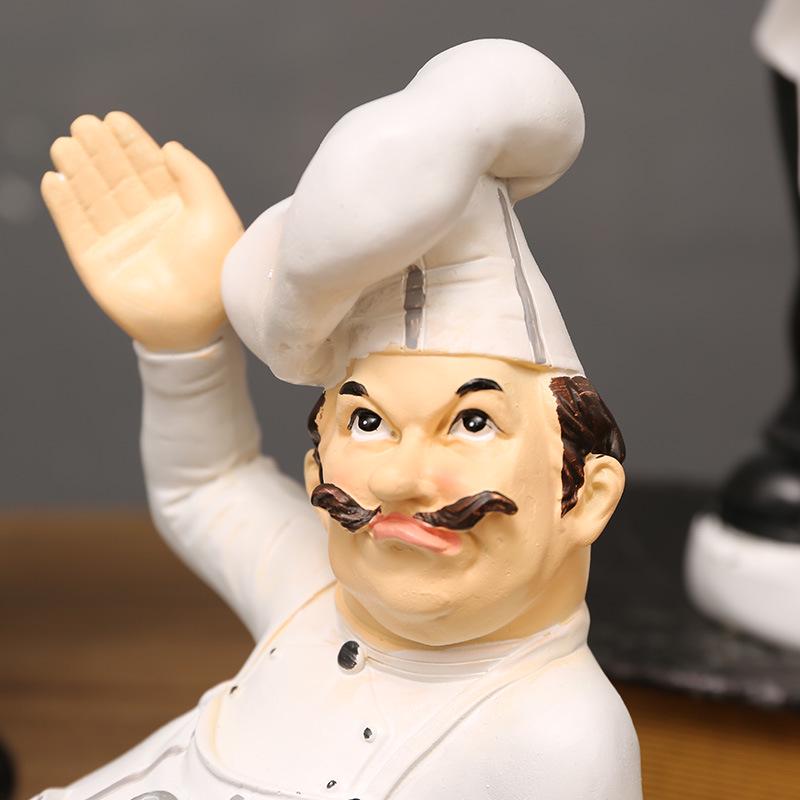 European Chef Figurine - Decorative Ornament for Home, Cafe, Cake Shop, or Living Room