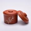 ZISIZ Purple Clay Ceramic Double-Lid Stew Pot